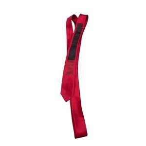 Red Guitar String Skinny Tie Musician Novelty Necktie Rock Band Style